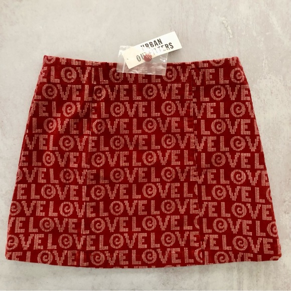 Urban Outfitters Gianna Corduroy Mini Skirt, Red M NWT - Picture 7 of 9